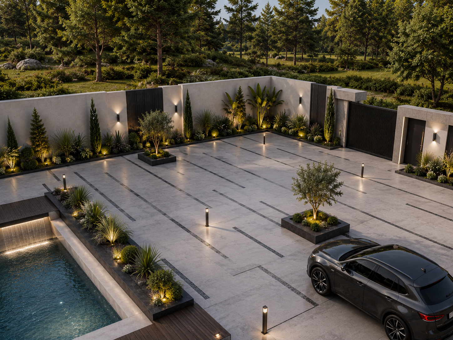 Dam və fasad dizayn olunan villa modeli